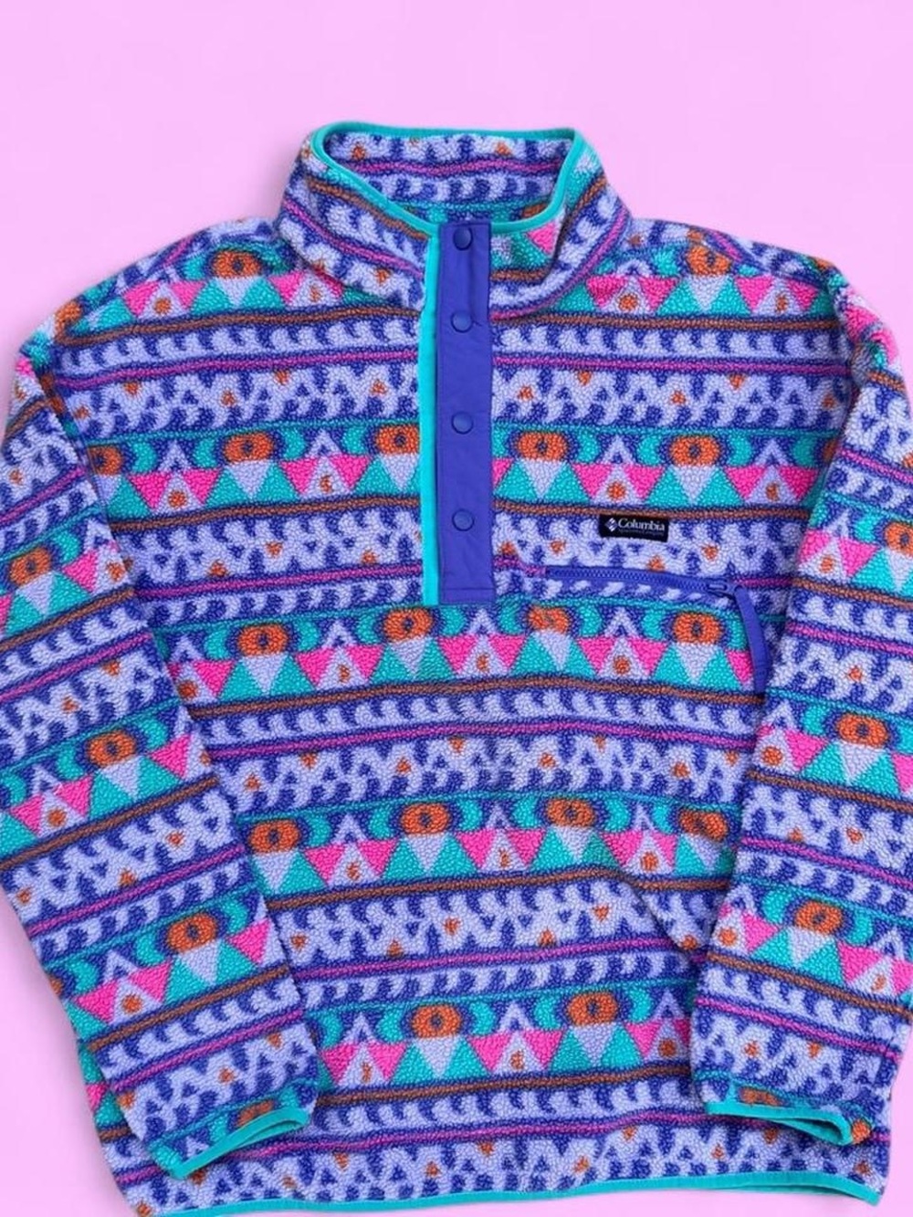 Columbia Retro Geometric Fleece Pullover - MENS XL